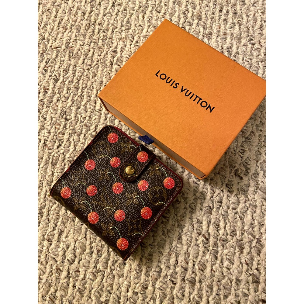 Louis Vuitton X Takashi Murakami Limited Monogram Cerises Compact Zippy Wallet